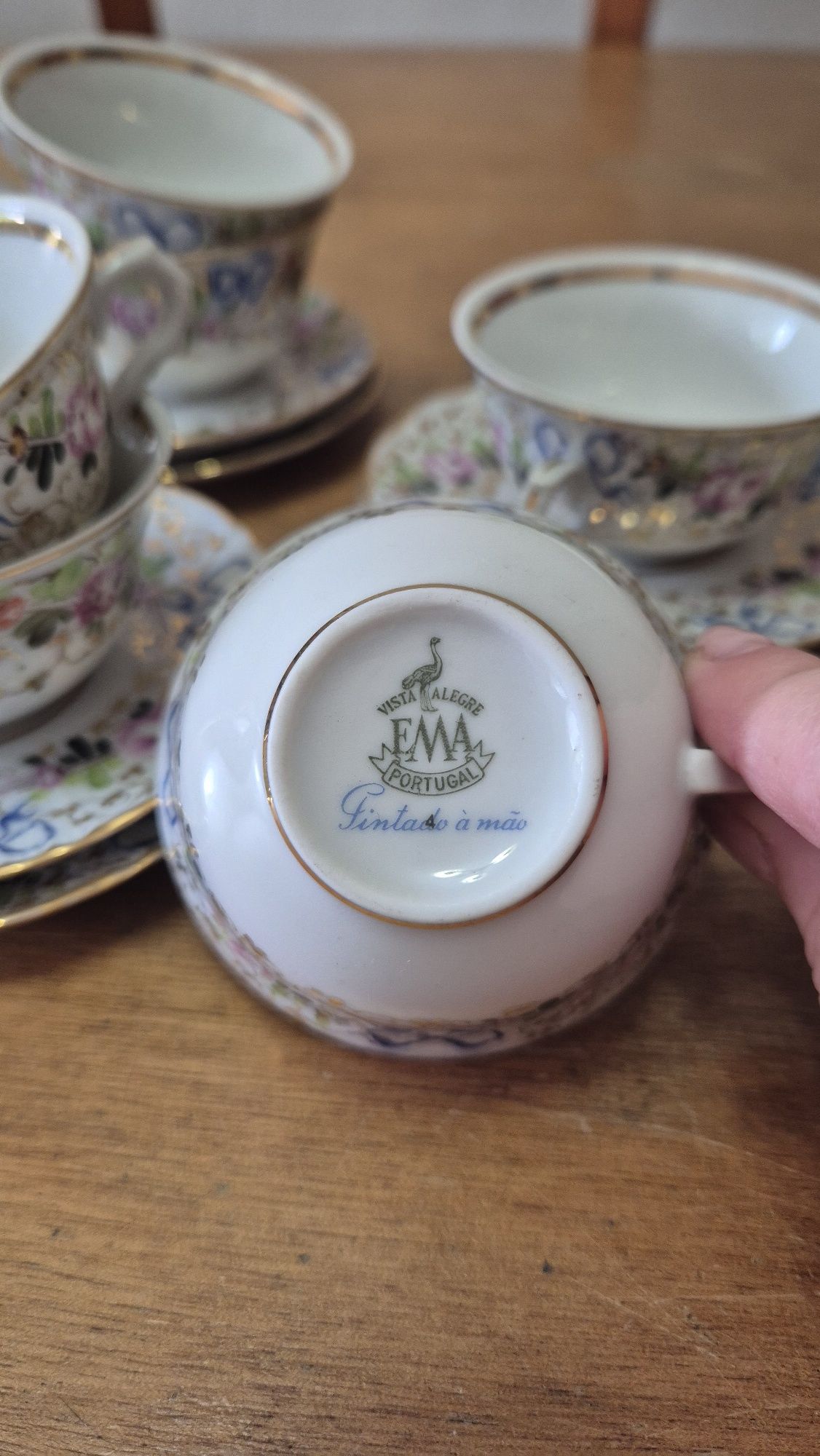 Conjunto de 6 chávenas de café com pires da Vista Alegre