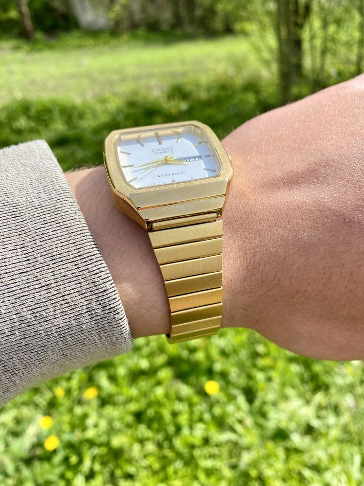 Оригинальные Retro часы Casio Old Money Style Gold