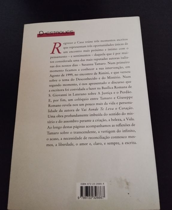 Livro " Regresso a casa" de Susana Tamaro