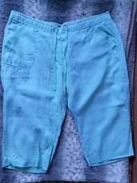 176 spodnie damskie 3/4 M&S Collection miętowe (len?) roz ok 52