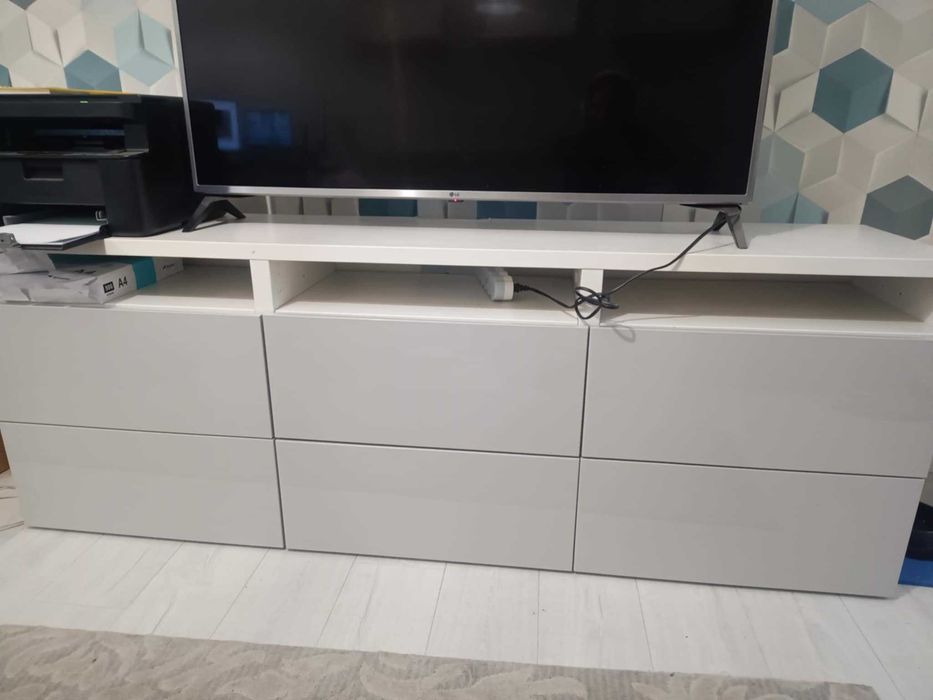 Duży zestaw. Stolik RTV + regały + szafki - IKEA Besta