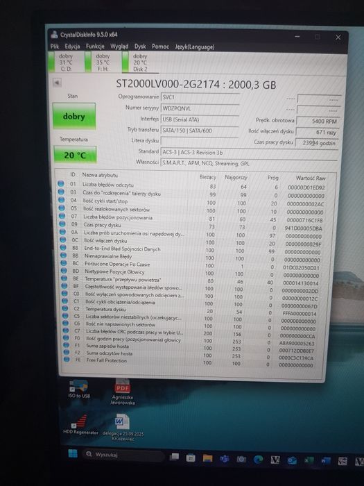 Dysk  HDD  2 TB 2,5' Seagate Skyhawk PC Laptop Xbox PS4 NAS