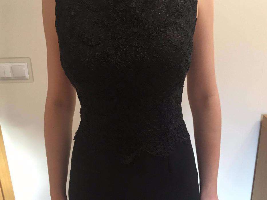 Długa, czarna sukienka, rozmiar XS/S
