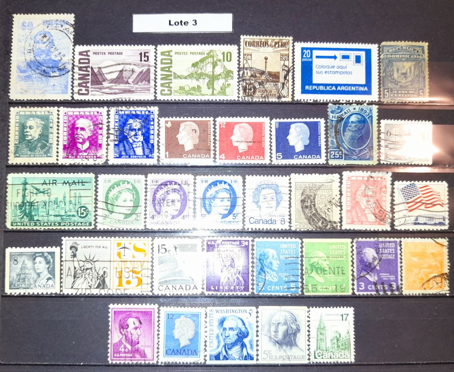 Vários Lotes - 35 selos  América / Asia