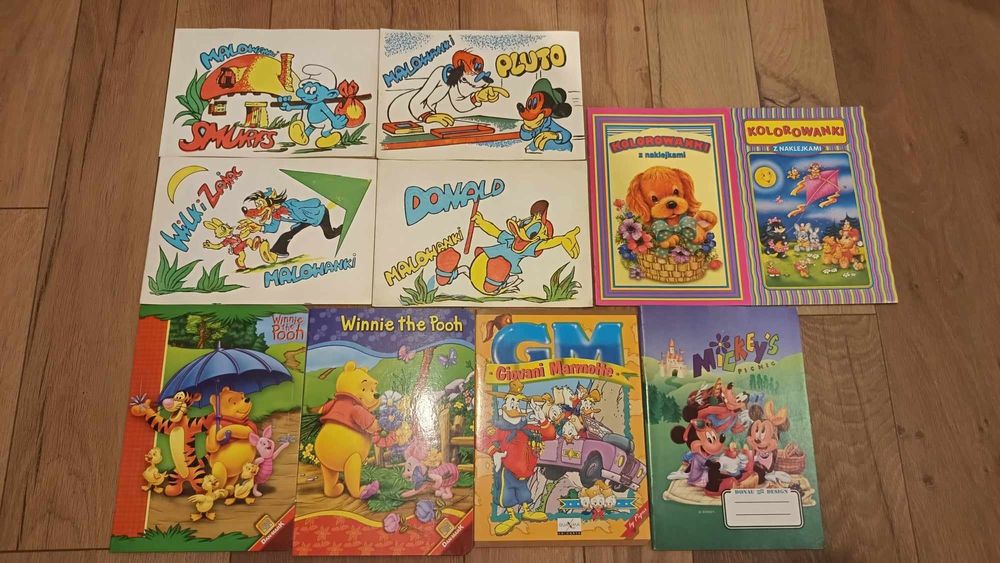 Zestaw kolorowanki i zeszyty vintage