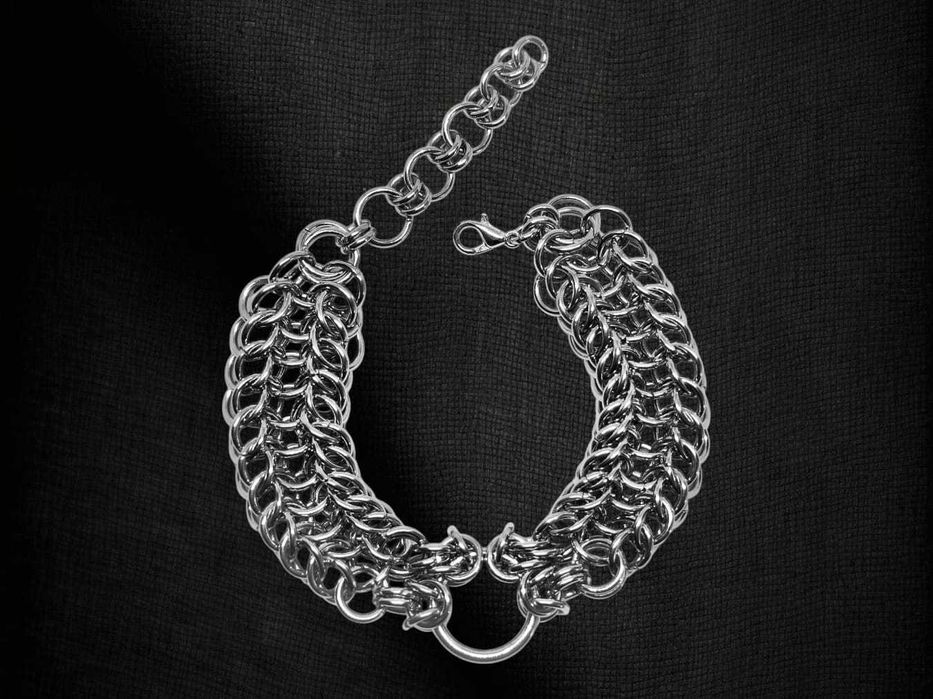 Bransoletka chainmaille ze stali chirurgicznej – ręcznie robiona