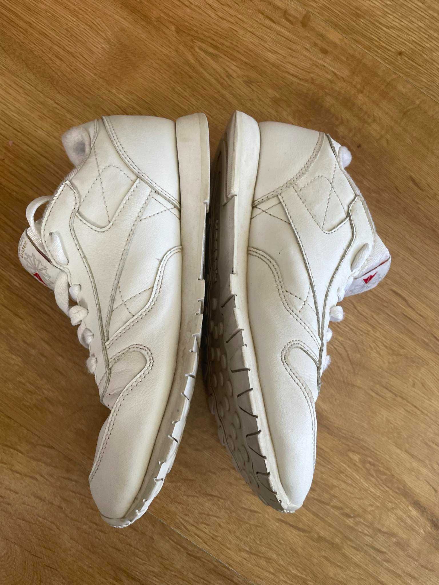 Reebok classic buty sneakersy skórzane białe 35