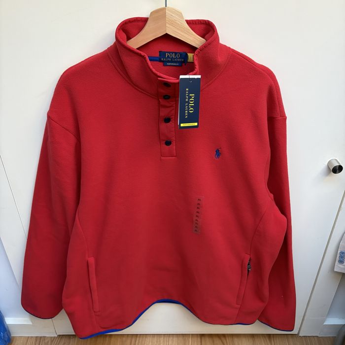 Sweatshirt com botoes Polo Ralph Lauren Performance Vermelho Pelo (XL)