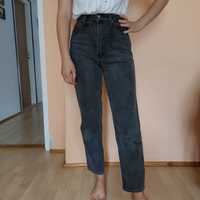 Szare spodnie mom jeans