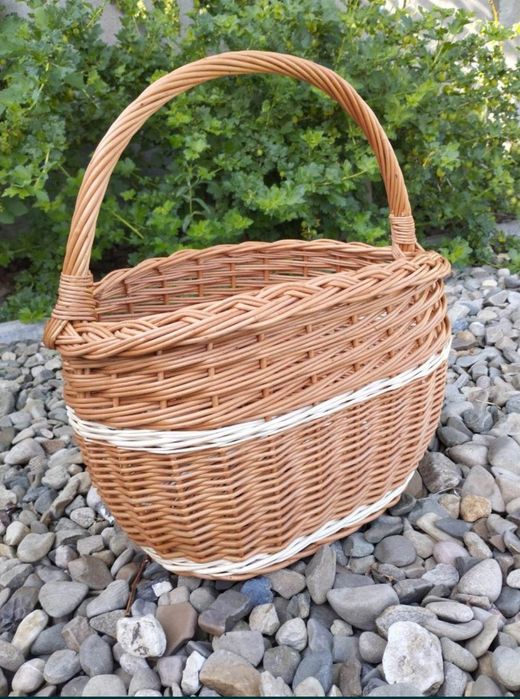 Kosz wiklinowy na zakupy grzyby koszyk prezentowy piknikowy
