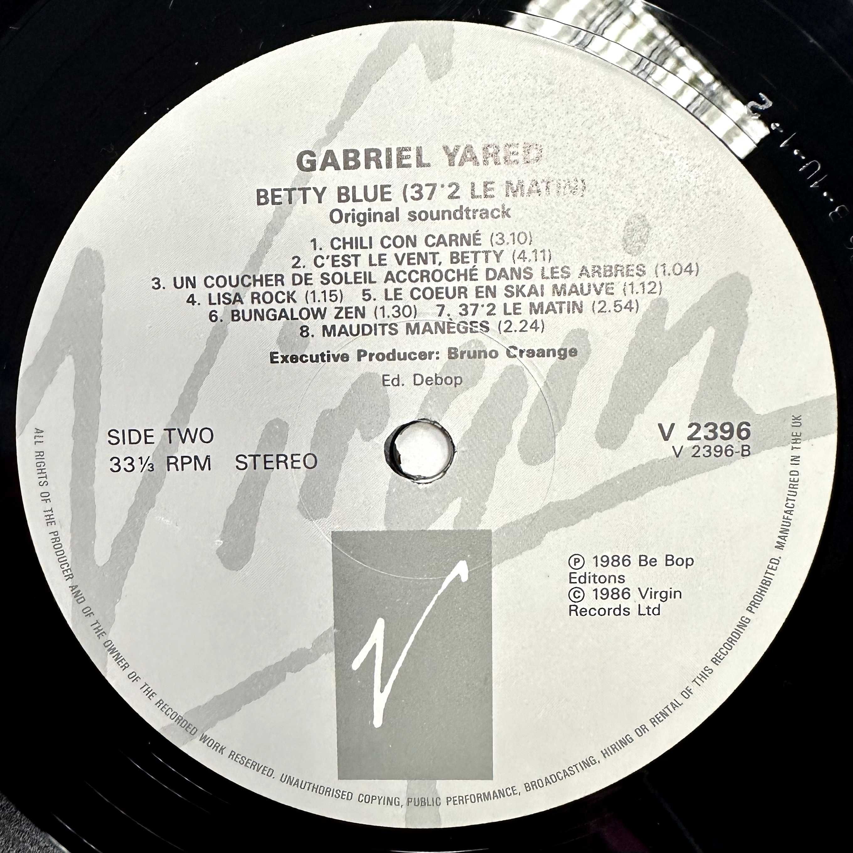 Gabriel Yared - Betty Blue (37*2 Le Matin) - Vinyl, 1986, UK