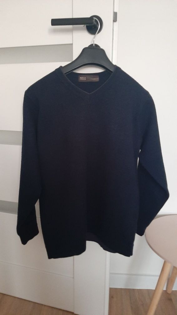 Sweter w serek v-neck welna merino merynos s Marks Spencer