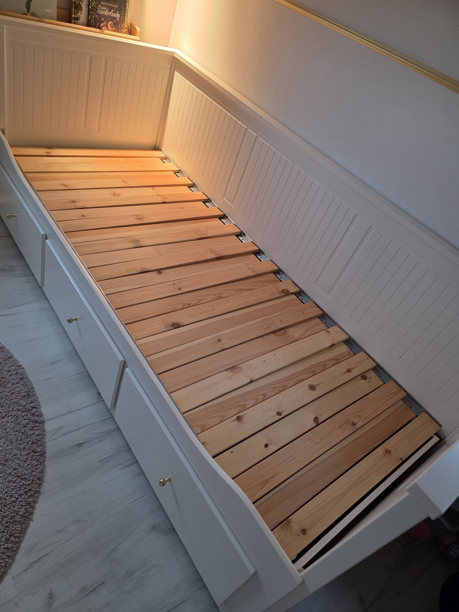 IKEA HEMNES Łóżko rozkładane + 2 materace Malfors
