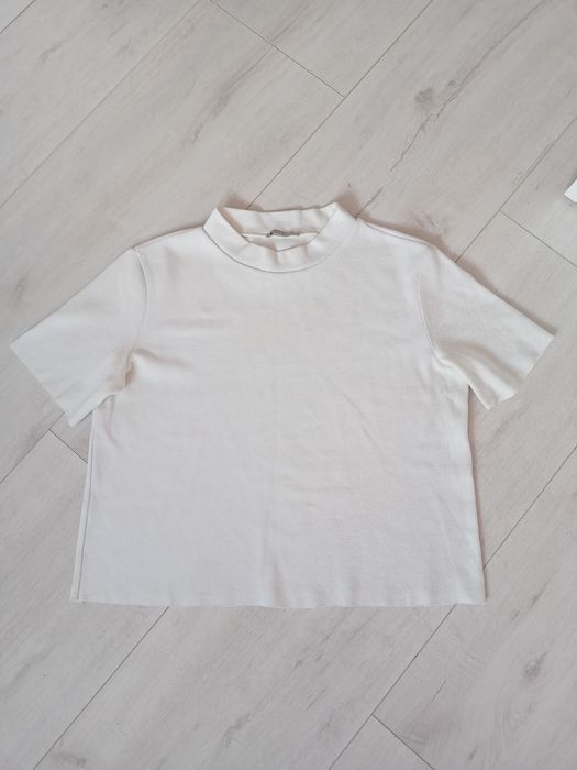 Bluzki L Zara damskie dzianinowe koszulki z krótkim rękawem golf top