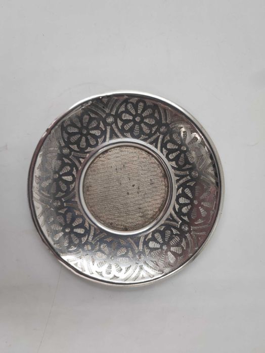 Срібне блюдце прикрашено штіхелем "Квіти" - Харків, Україна