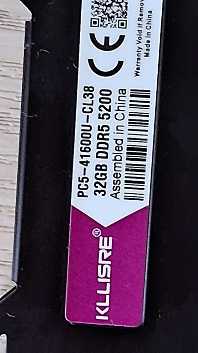 Оперативка память DDR5  KLLISRE 32GB 5200MHz CL-38