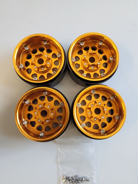 Koła beadlock RC Felgi crawler gold 1.9 cala injora axial traxxas
