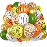 BALONY Zestaw balonów SAFARI CĘTKI dekoracja zwierzęta urodziny 60 szt