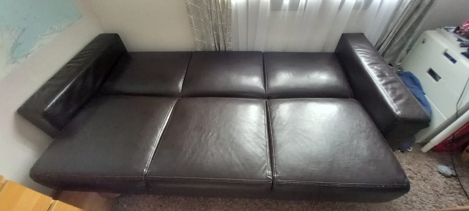 Sofa rozkładana skóra ekologiczna