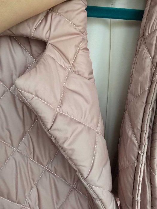 Пальто стьобане колір пудра М 46