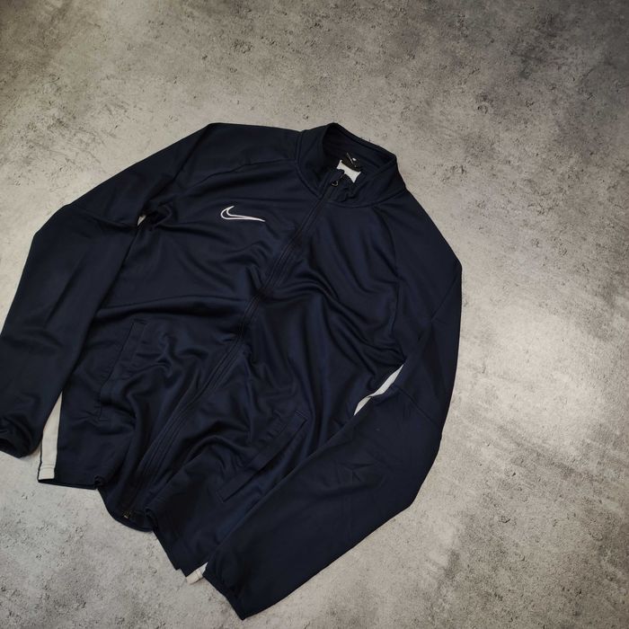 MĘSKA Sportowa Granatowa Bluza Rozpinana Stójka Nike Suwak Dri-Fit
