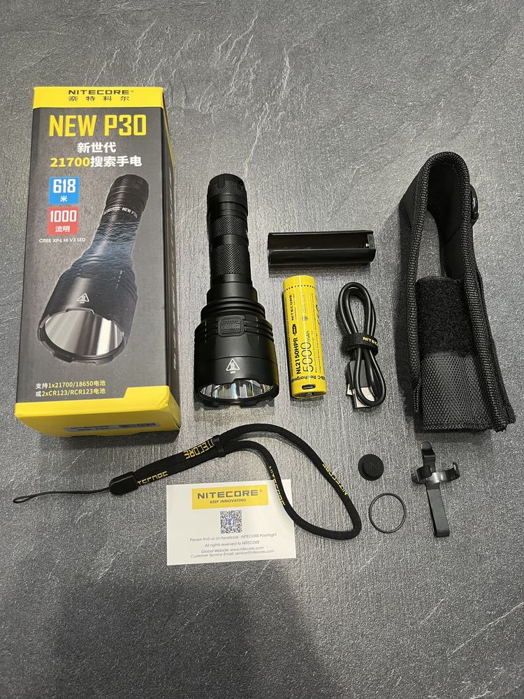 Дальнобой 618м! Nitecore P30new (1000lm, 618м, 5000mAh)