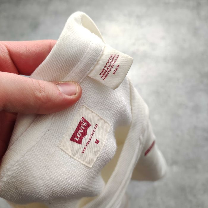 MĘSKA Bluza bez Kaptura Biała PREMIUM Bawełna Elegancka Levis Casual