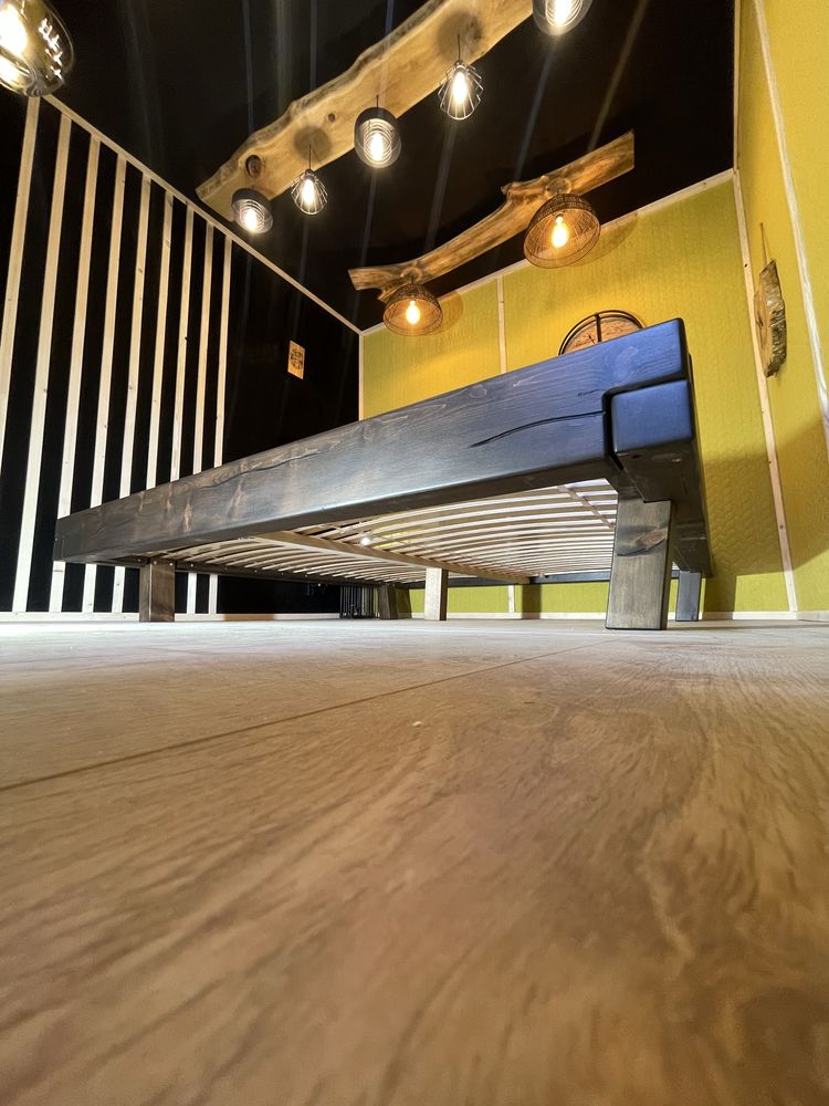 Łóżko 180x200 z belek 16x9cm solidne, drewno, loft, minimalizm
