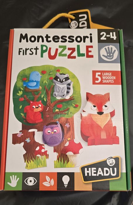 Montessori First Puzzle - 2 a 4 anos - 5 figuras madeira - Como novo