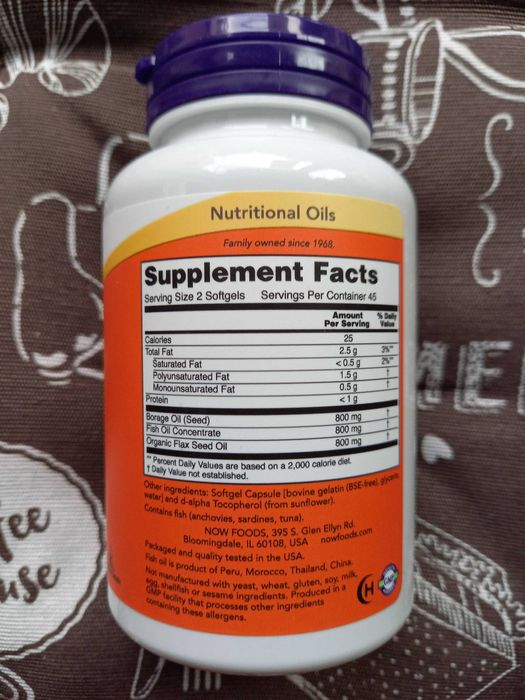 Now foods super omega 3 6 9 супер омега концентрат Рибячий жир