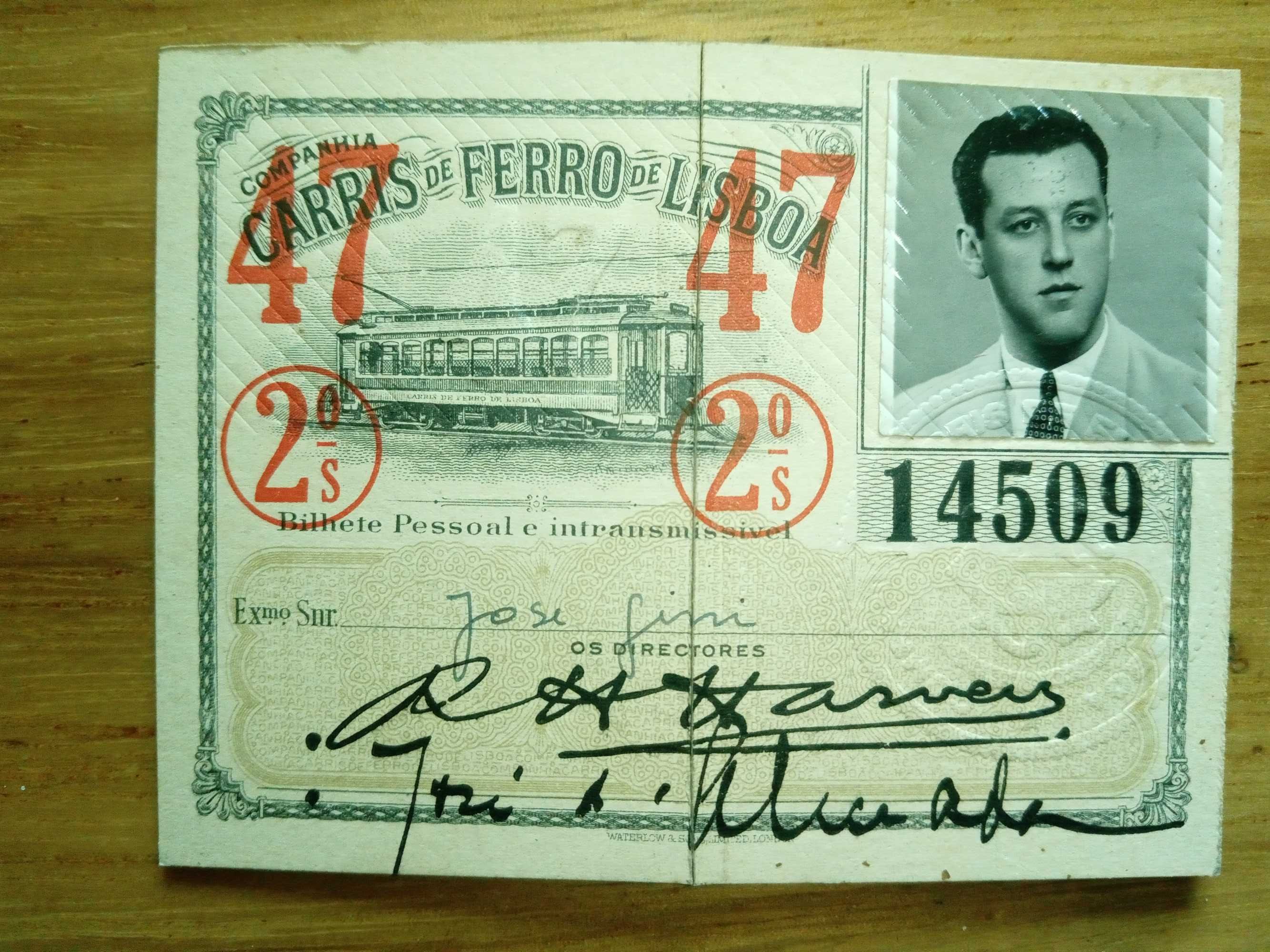 Carris, passe / assinatura 1947