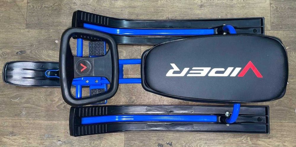 ТОП продаж! Дитячий снігокат санки VIPER синій/червоний + амортизатор!