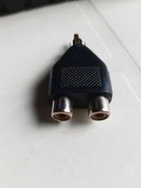 Adapter Rozdzielacz Chinch RCA Male (męski) - 2x RCA Female (żeński)