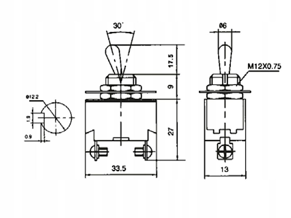 Przełącznik dźwigniowy KN3(C)-101 ON-OFF PRK0030-1