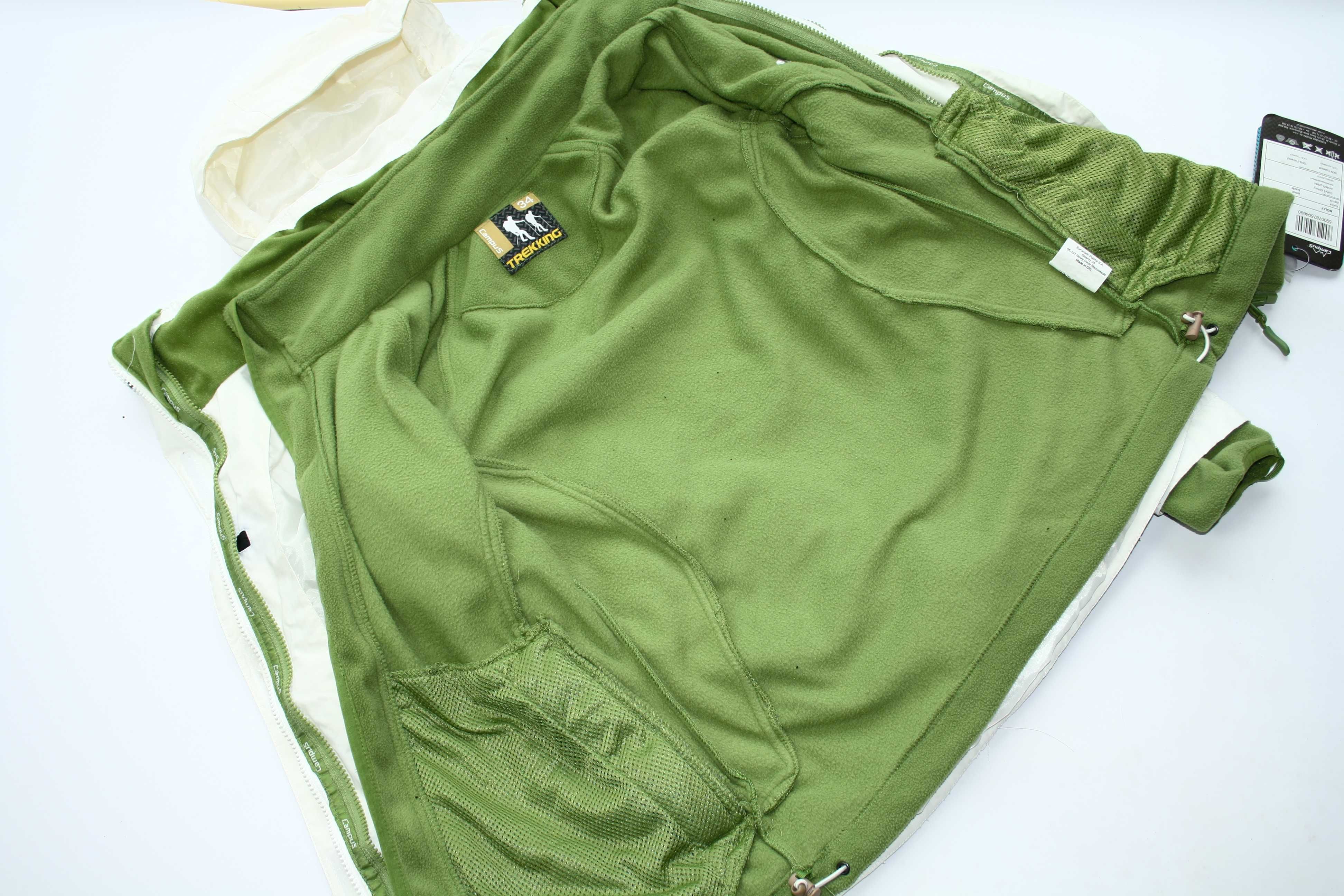 Kurtka damska Campus Molly z bluza polarowa XS/34 3w1 biały/zielony