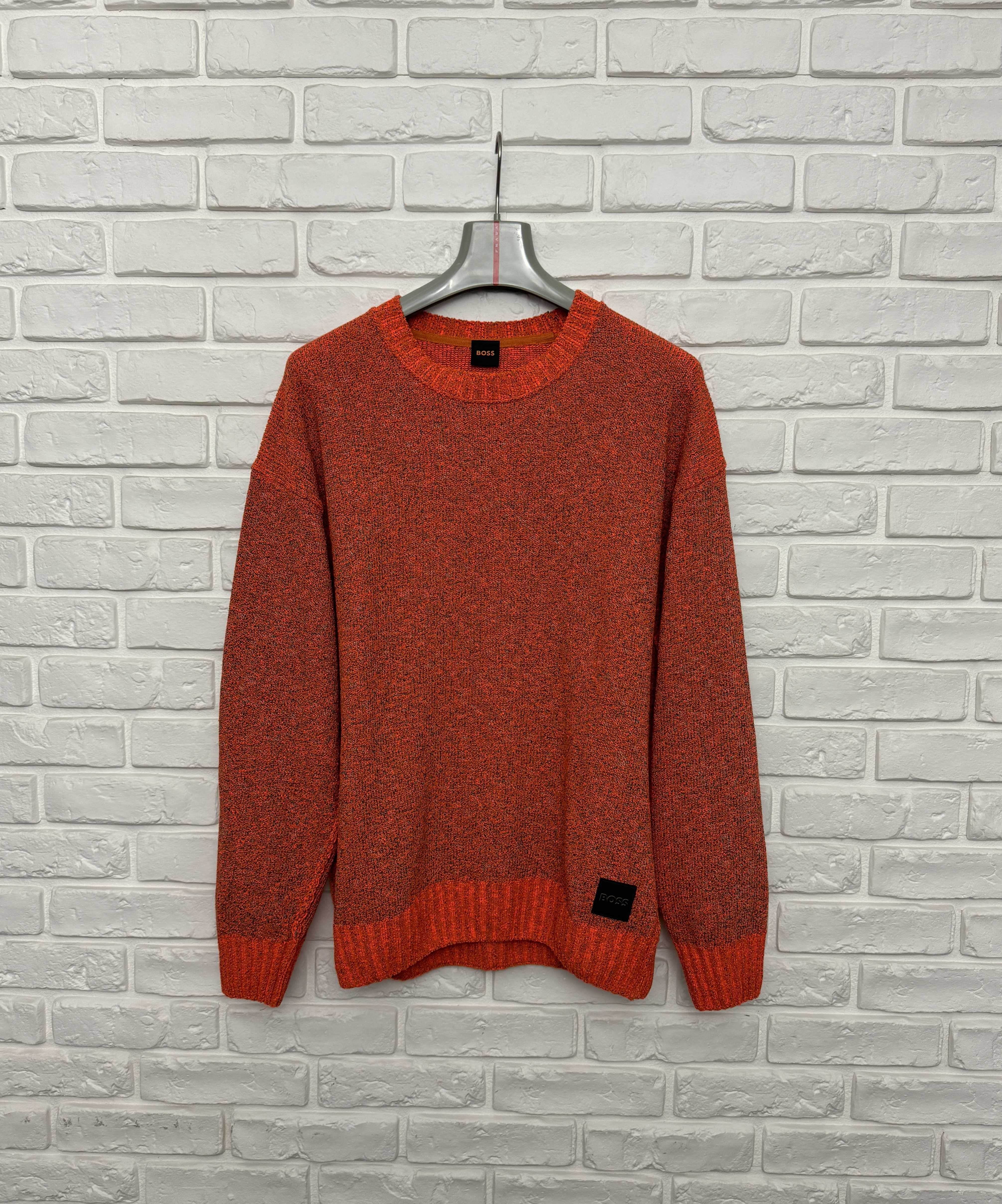 Sweter Męski BOSS Orange Relaxed-Fit Sweater Small Logo Flecked XL