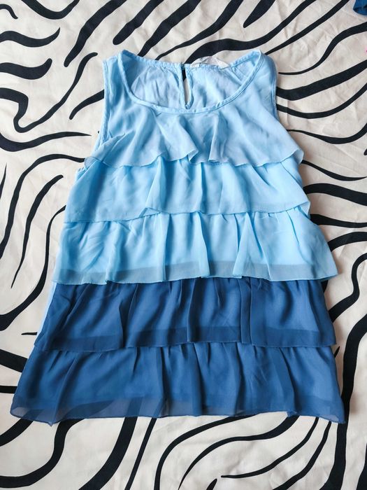 Bluzka falbany niebieska H&M 36