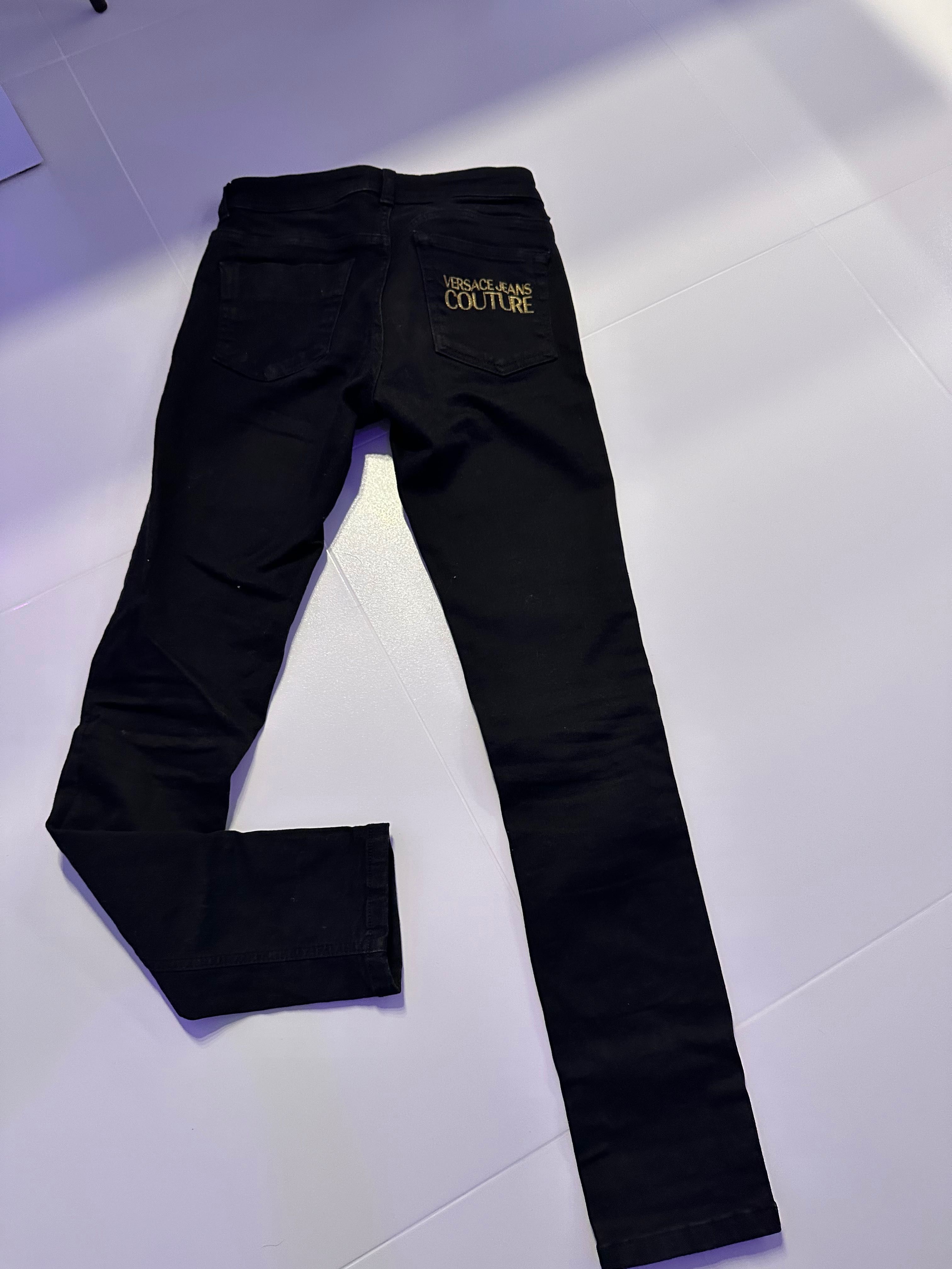 Versace jeans Couture dżinsy skinny 25 czarne rurki jeansy