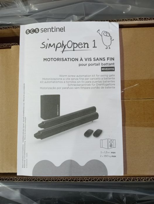 Kit de Braços Automáticos para Portão SCS Sentinel simplyopen1 MVE0115