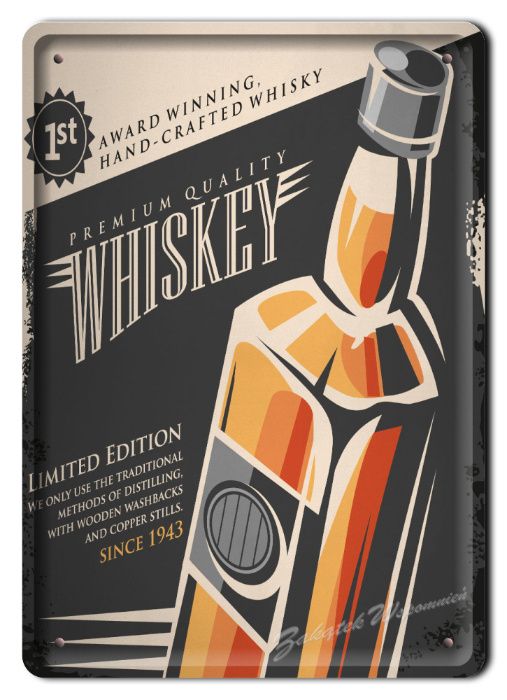 tabliczka metalowy szyld obrazek retro whiskey