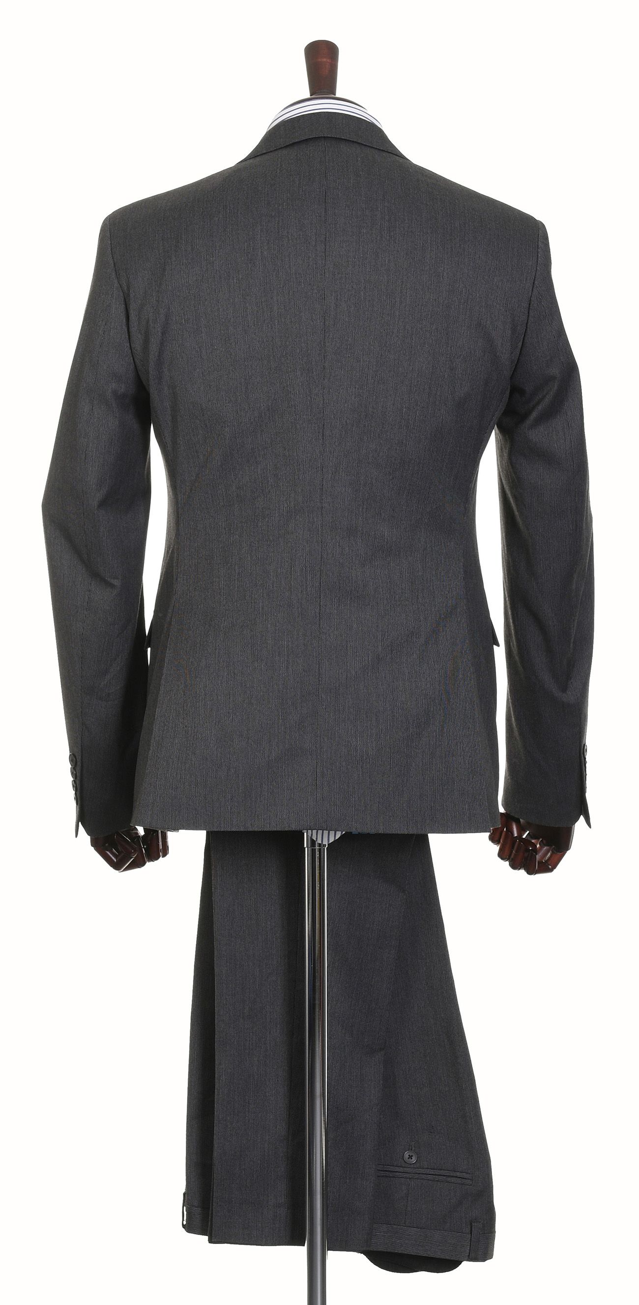 MONTEGO elegancki ciemnoszary garnitur męski w jodełkę slim fit r. 50