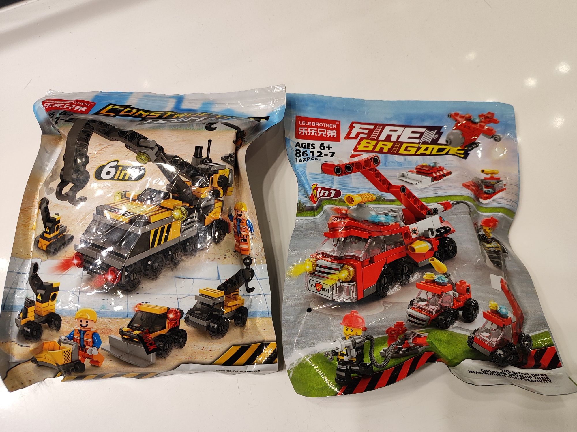 Klocki jak LEGO Straż pożarna i dźwig