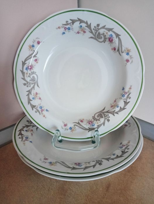 Dwa głębokie talerze obiadowe porcelanowe Włocławek