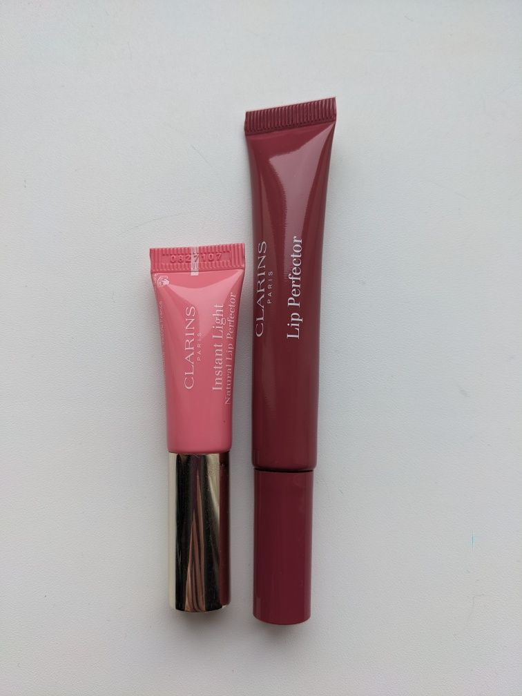 Clarins Lip Perfector Intense17 та eclat minute 01 блиск