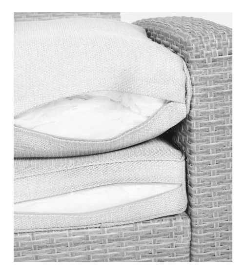 Zestaw mebli ogrodowych z narożnikiem koloru szarego