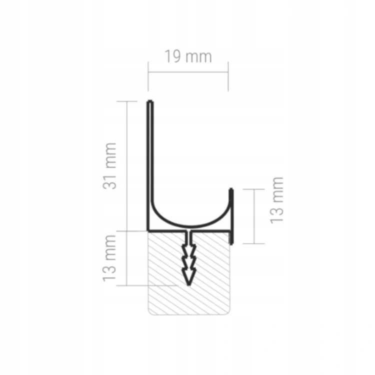 Uchwyt krawędziowy Design Light TYP N (jak LKW5) 5szt po 3mb