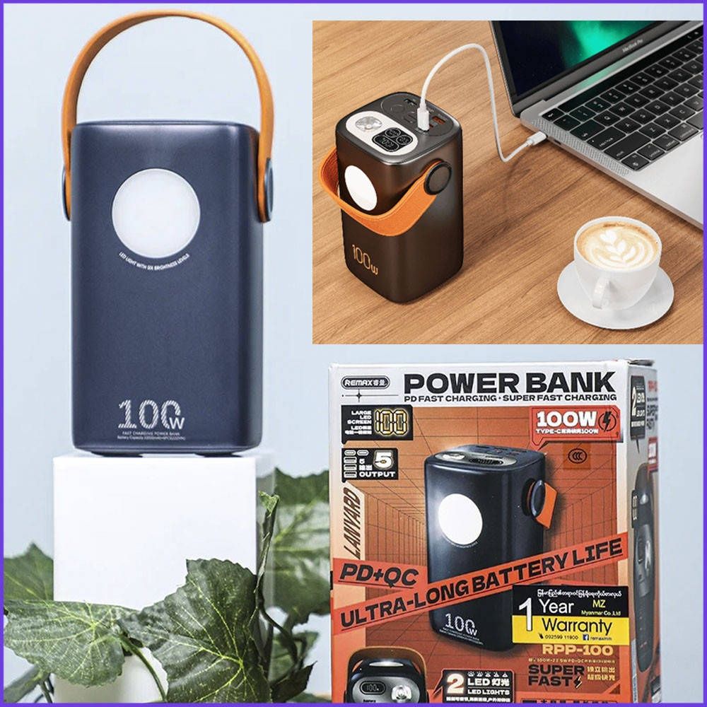 Потужний Powerbank для заряджання ноутбука 100w 60000 mAh Remax