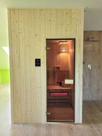 Sauna fińska z piecem + infrared 3 lampy 1,6x1,5m