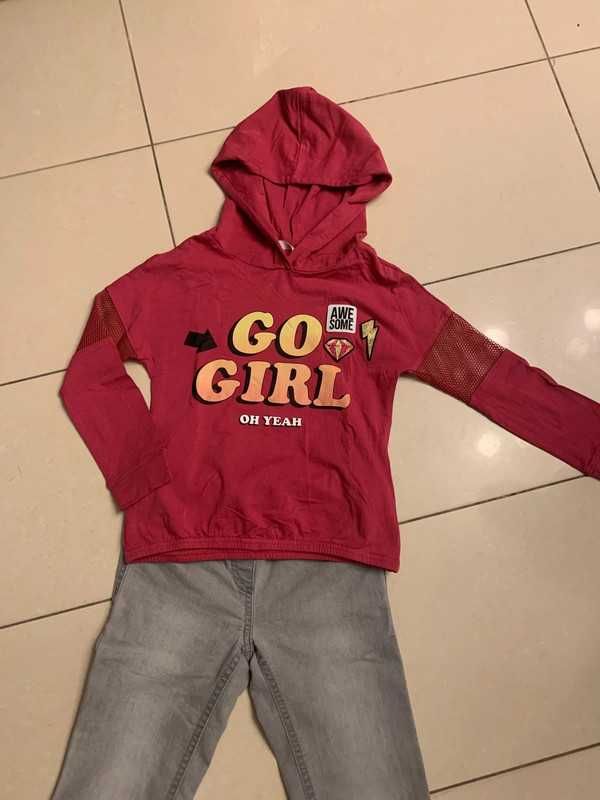 Paka dla dziewczynki bluza spodnie róż cekiny Snoopy Zara r. 128