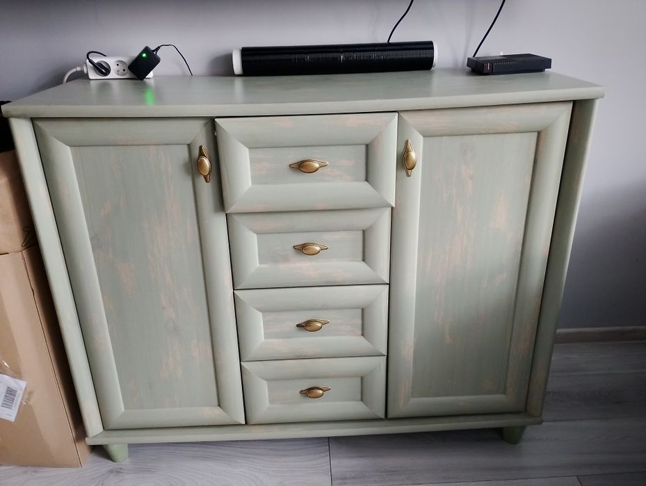 Zestaw mebli do salonu Zielone Black Red White Retro